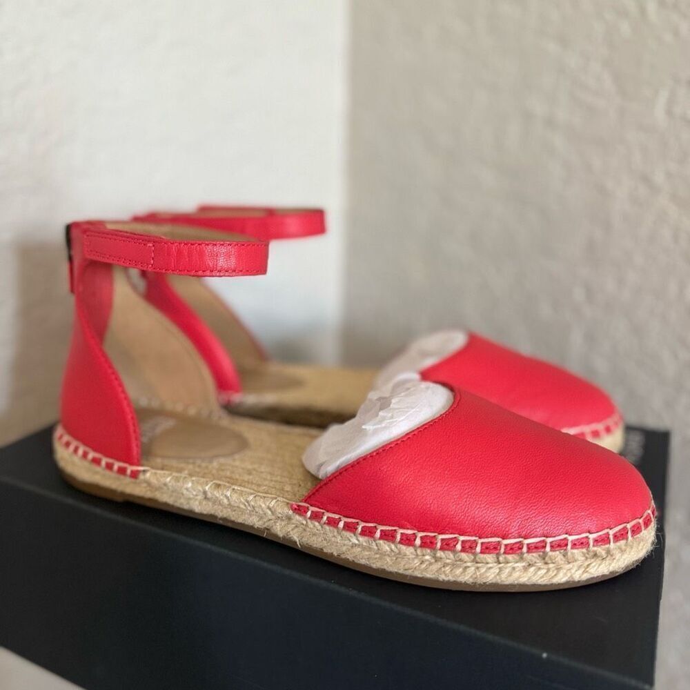 Eileen Fisher Lala Espadrille‎ Leather Flat Closed Toe Sandal, Size 8, Pink, NWT
